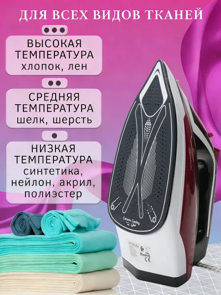 Утюг с отпаривателем с антипригарным покрытием