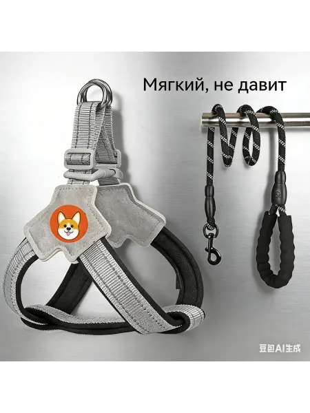 Quente 1 Черный ошейник + 2м веревка для питомца