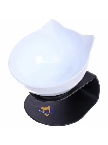 SOLNARIS Миска пластиковая для животных 13,5х13см, белая и черная