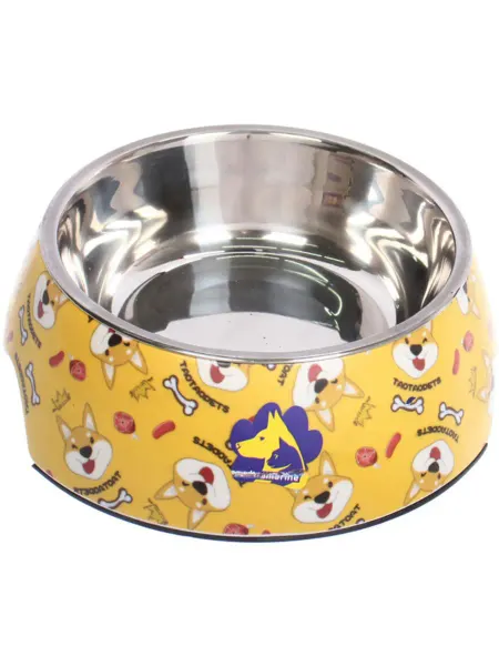 SOLNARIS Миска из нержавеющей стали для собак, корги, 14х17.5 см