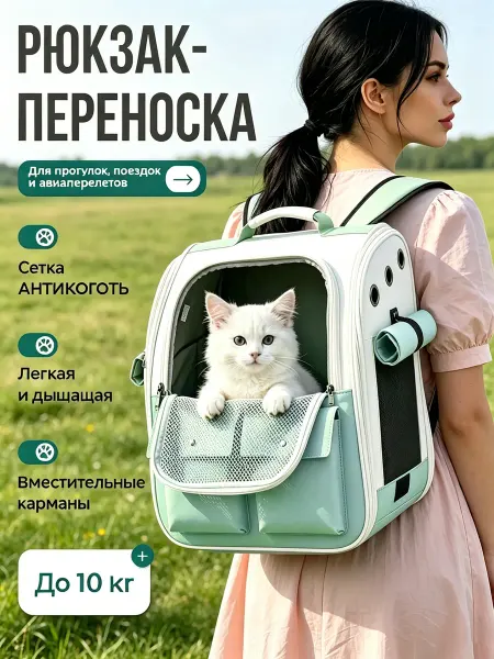 Переноска рюкзак для кошек и собак 39*39*25 см