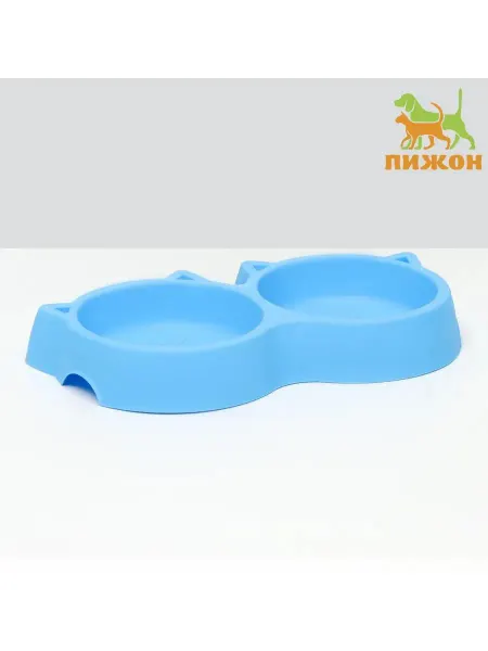 Пижон Миска для кошек двойная 25х13х13,5 см