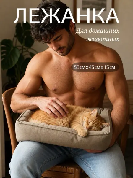 HomePet Лежанка для кошек и собак мелких и средних пород, 50х45х15см
