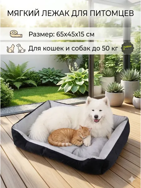 Лежанка для собак и кошек средняя 65см