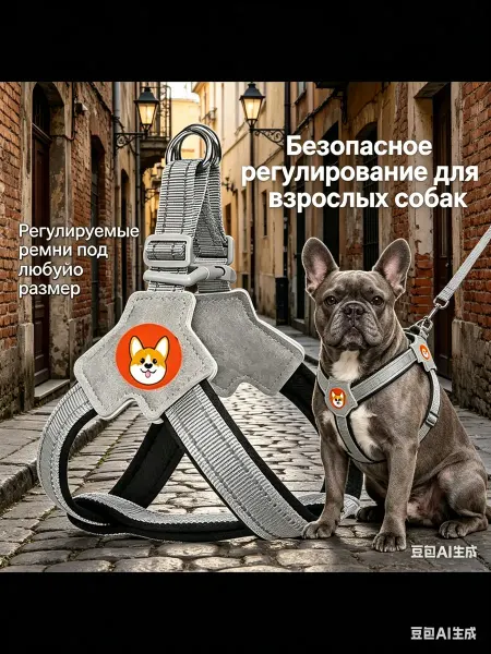 ANIMALIX Утолщенный устойчивый к царапинам жилет-поводок