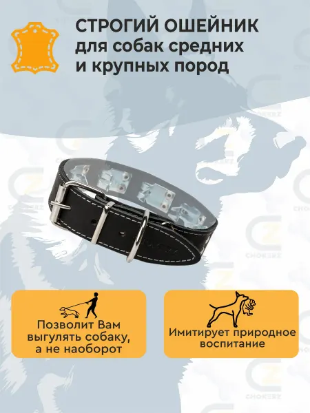 CHOKERZ Строгий ошейник парфорс кожаный