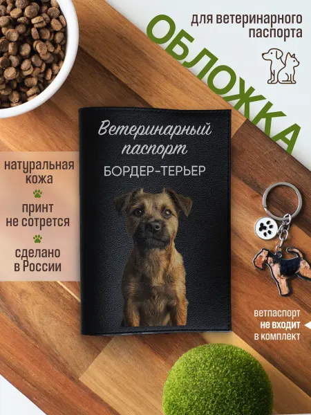 Russian.Handmade Обложка на ветеринарный паспорт для собак Бордер-терьер