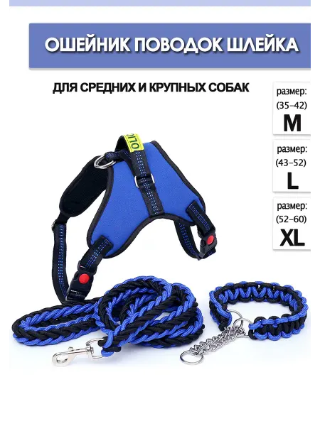 HitZen Ошейник удавка с поводком и шлейкой для собак