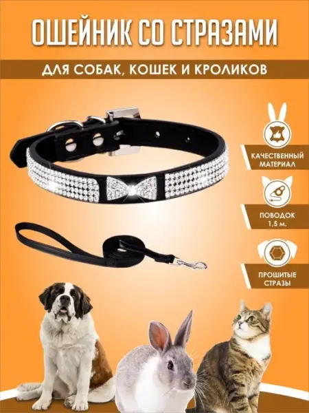 IBEO Кожаный ошейник для собак мелких пород и кошек