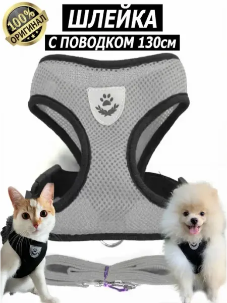 KINGDOM pets Шлейка прогулочная с поводком для собак и кошек