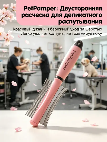 MYRICH Расческа пуходерка дешеддер для кошек и собак