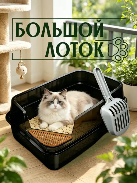 Nunbell Лоток для кошек с высоким бортиком