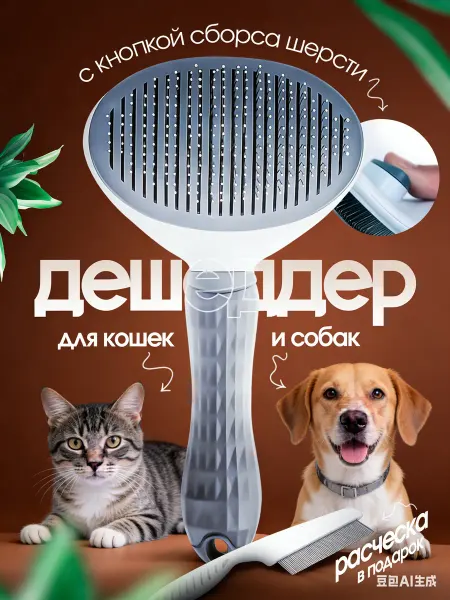 PetSpa Расческа пуходерка дешеддер для кошек и собак