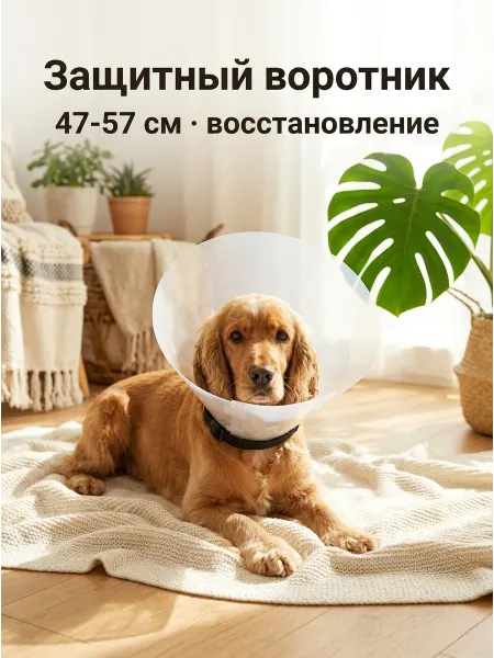 Trixie Воротник защитный для собак L-XL 47-57 см пластик