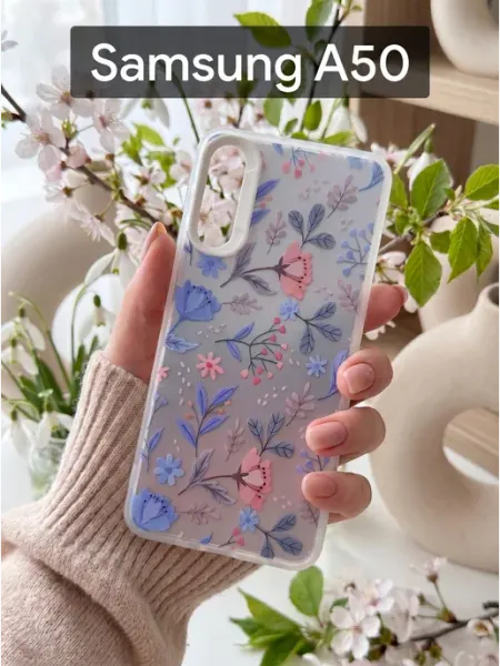 Good Luck Clover Чехол на Samsung Galaxy A50 Цветочный Принт (3)