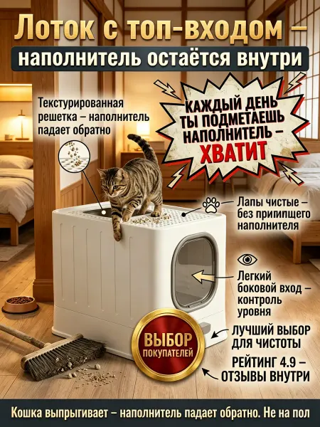 Лоток для кошек с выдвижным ящиком