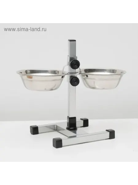 Удобная стойка с мисками для кормления собак