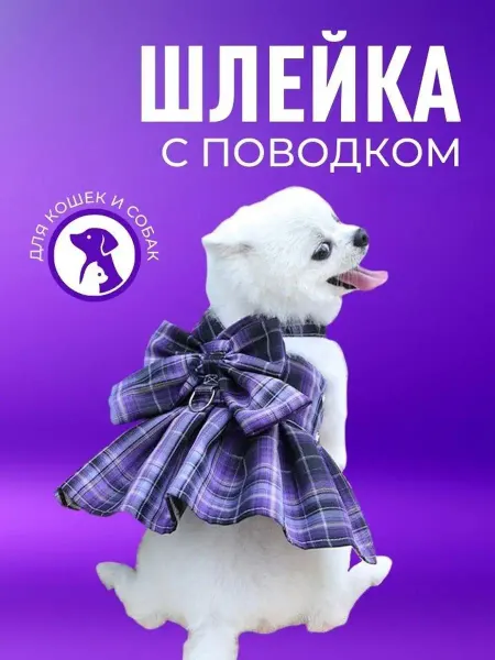 ЛКЛаб Шлейка для собак мелких средних пород кошек поводок