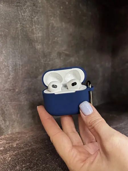 Мобилиус Чехол на AirPods 3 прозрачный синий