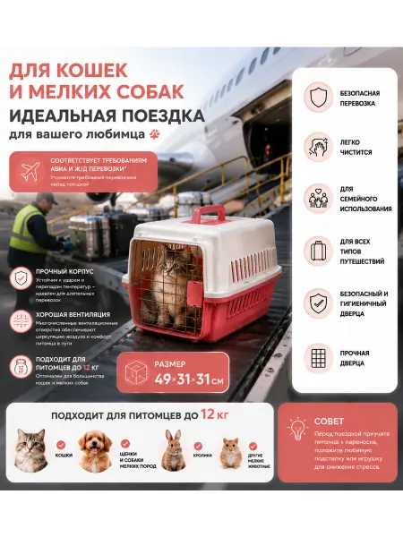 Переноска для животных пластиковая