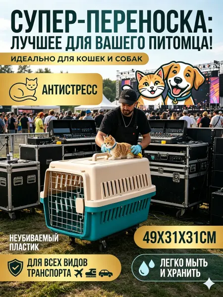 Переноска пластиковая для собак до 5 кг