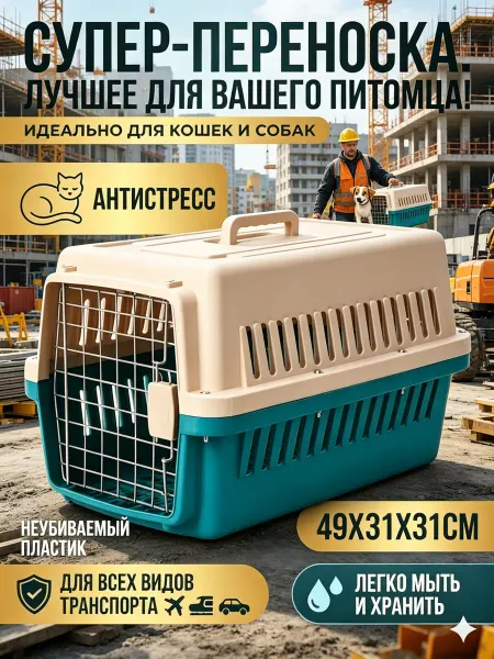 Переноска пластиковая для собак до 5 кг