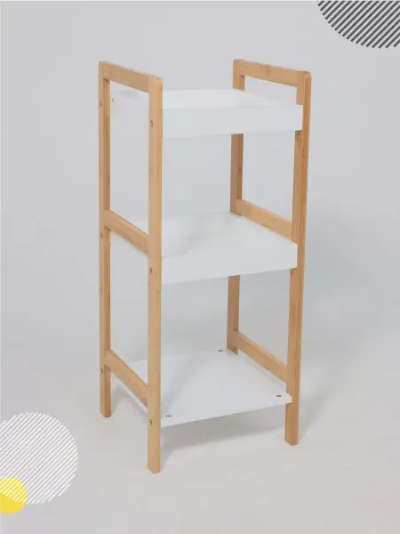 AKS Home Стеллаж лофт MAGNOLIA - 3, бамбук+МДФ