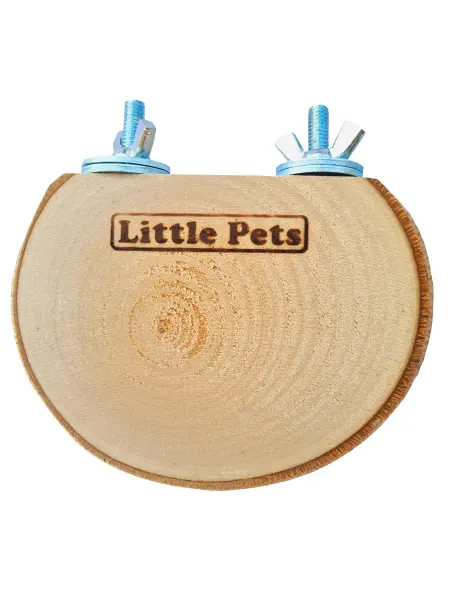 Little Pets Полочка для грызунов и птиц угловая из спила липы 10 см