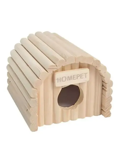 HomePet Домик деревянный для грызунов Ракушка 12,5х13х10,5 см