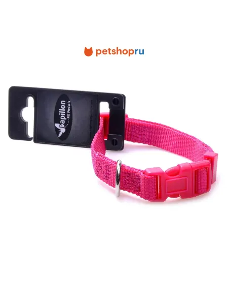 Papillon Ошейник для собак 15 мм, 33-40 см, розовый