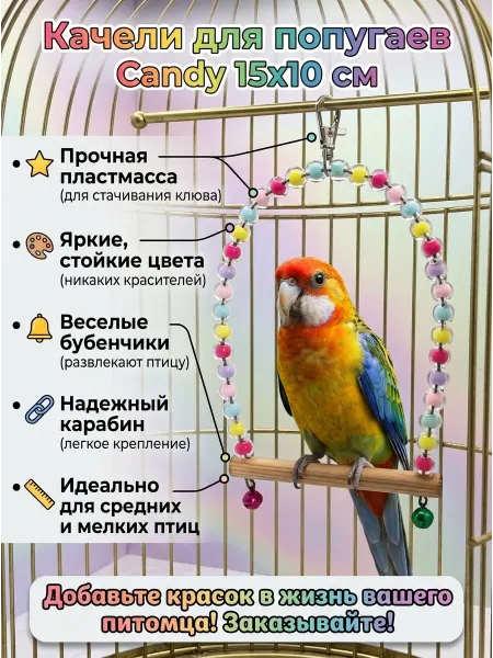 LIVEZOO Качели для попугаев Candy 15х10 см