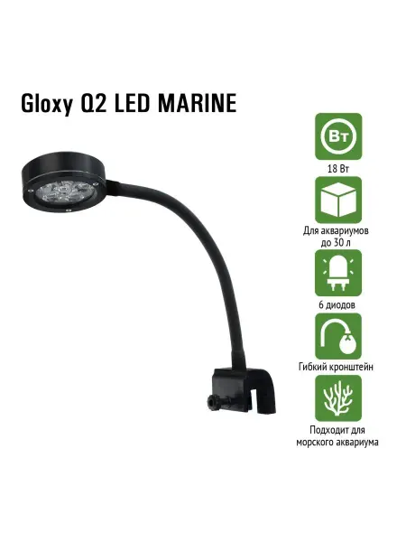 GLOXY Светильник Q2 LED MARINE для рифовых аквариумов 18вт