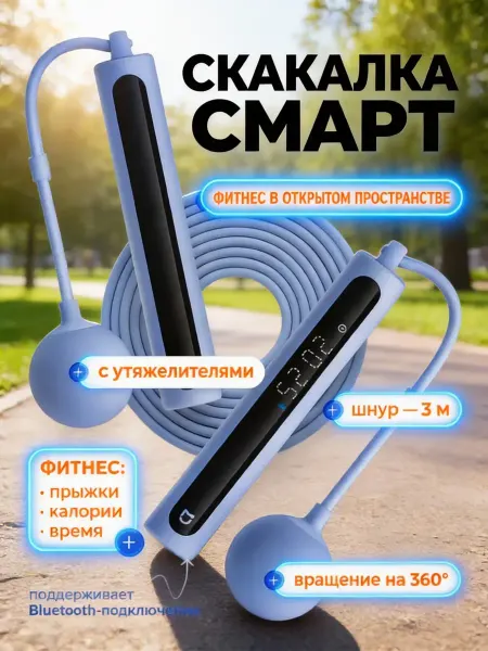 Xiaomi Смарт-скакалка Mi Home 2, светло-голубая