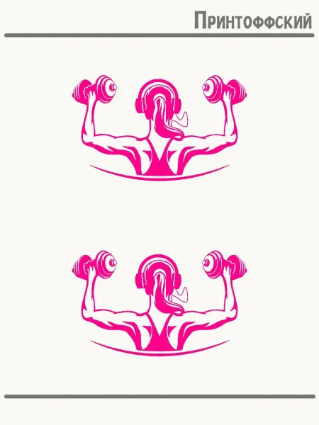 Принтоффский 2-е (Две) Термонаклейки girl fitness