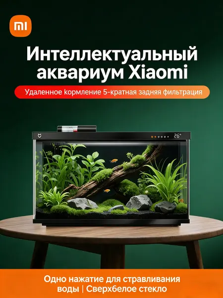 Умный аквариум Xiaomi Mijia MYG100 20L, Черный Аквариум