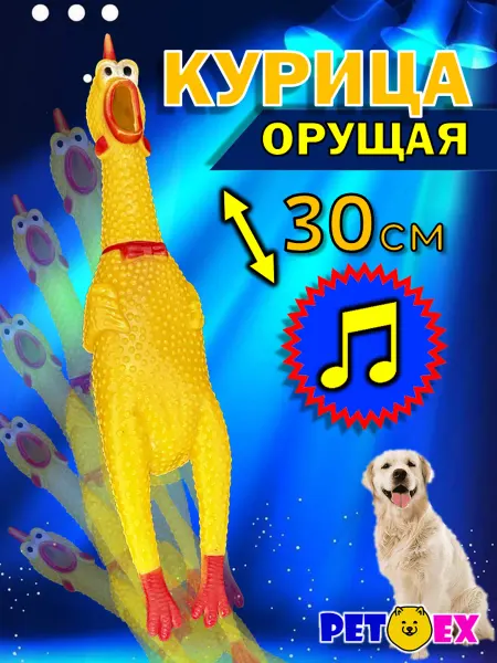 Pet-Ex Курица для собак 30 см пищалка