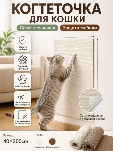 Самоклеящиеся когтеточки для кошек 40*300cm