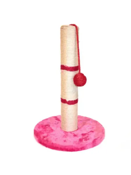 Pet Choice Когтеточка-столбик 30х30х45, с игрушкой, цв. фуксия