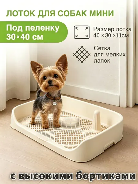 Туалет для собак 40х30см низкий порог для щенковпрочный