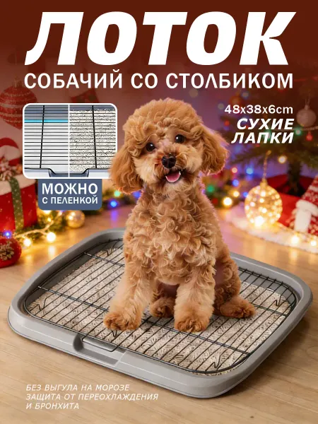 Лоток для собак под пеленку 48x38x6, разборный