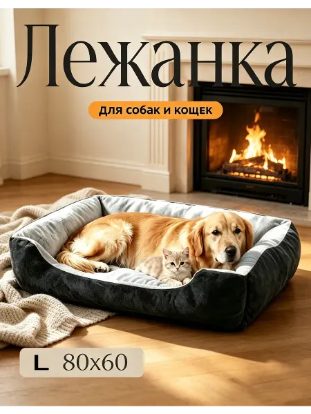 YODOLLA Лежанка для кошек, собак и других животных, 80x60 см