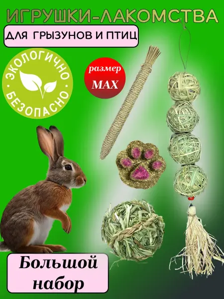 Animal Toys Go Набор игрушек для грызунов шарики морковка пончик