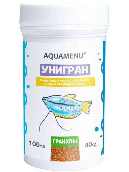 Корм для мелких и средних аквариумных рыб Aquamenu Унигран г