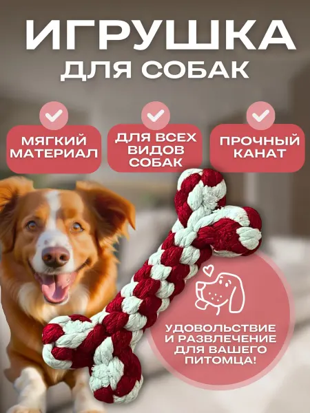 Caramel'ka shop Игрушка канатная для собак Косточка