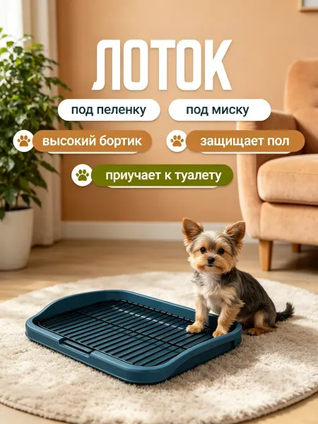 MAO CHONG Лоток для собак с решеткой, прочный и удобный