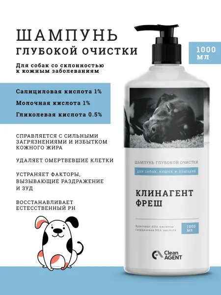 CleanAgent Шампунь глубокой очистки с салициловой кислотой, 1л