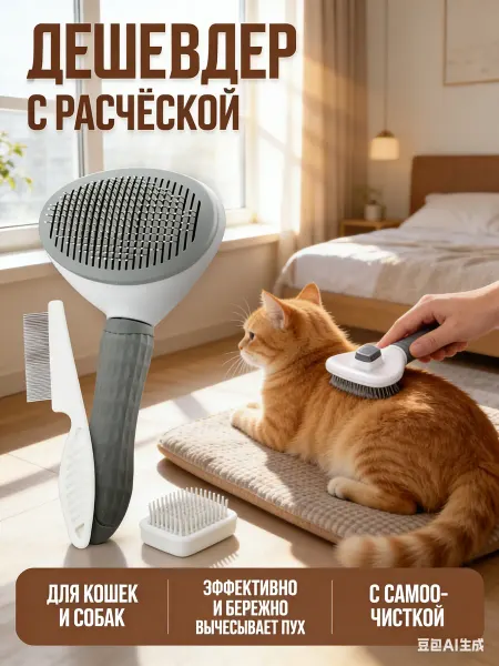 EasyPick Расческа чесалка дешеддер для кошек и собак