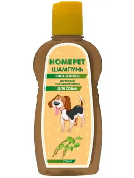 HomePet Шампунь для собак дегтярный с кондиционером, 220 мл