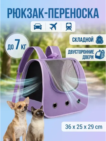 NESTO Переноска для животных для поездок к ветеринару, фиолетовая