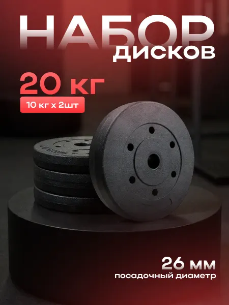 ONYXFIT Диски для штанги и гантелей композитные 2 шт 10 кг